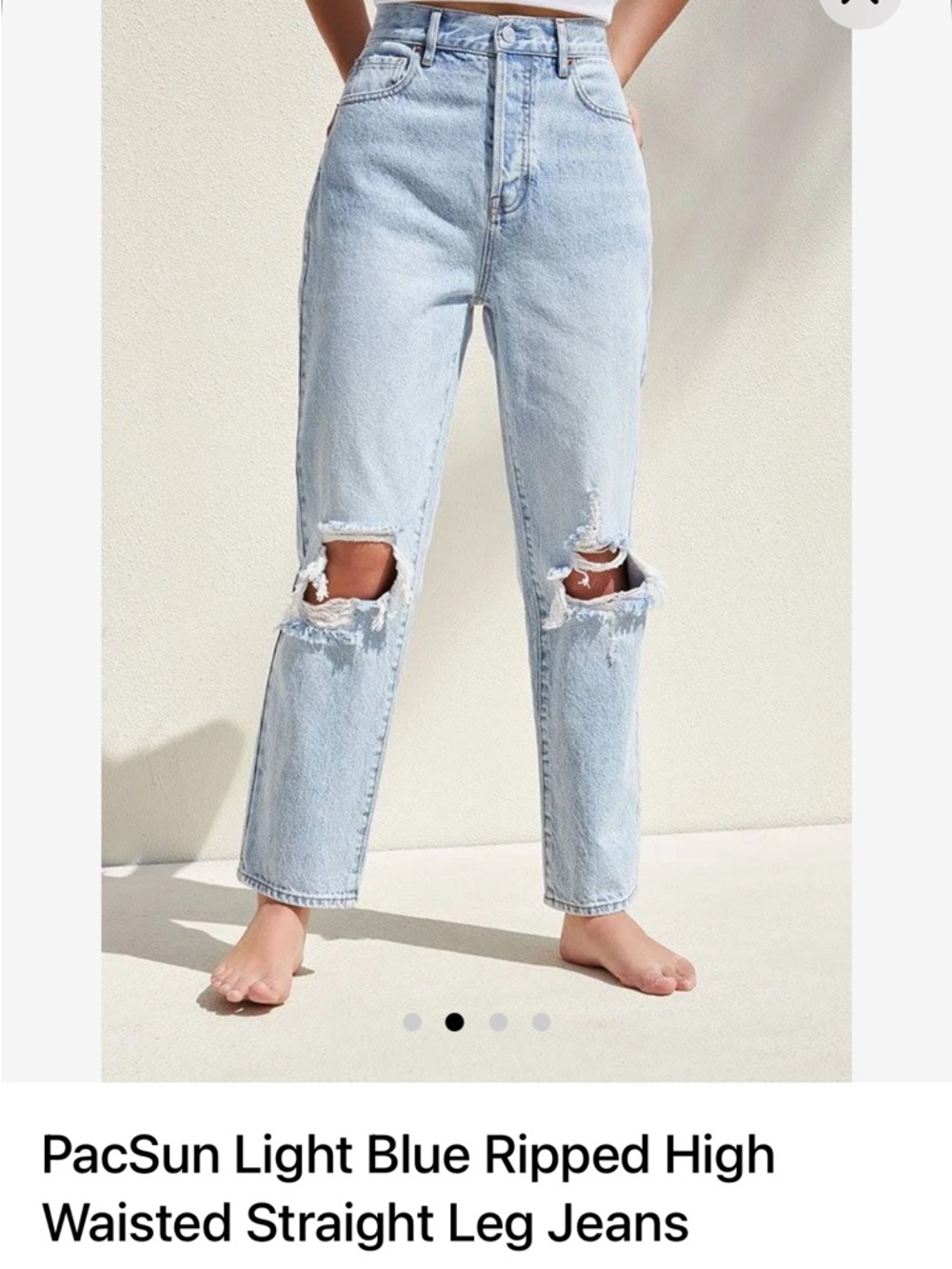 PacSun High-Waist Ripped Straight Leg Jeans